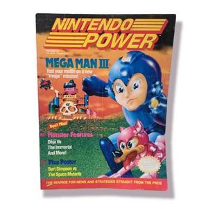 NINTENDO POWER Vol. 20 Jan 1991 Mega Man 3 Bart Simpson vs Space Mutants Poster